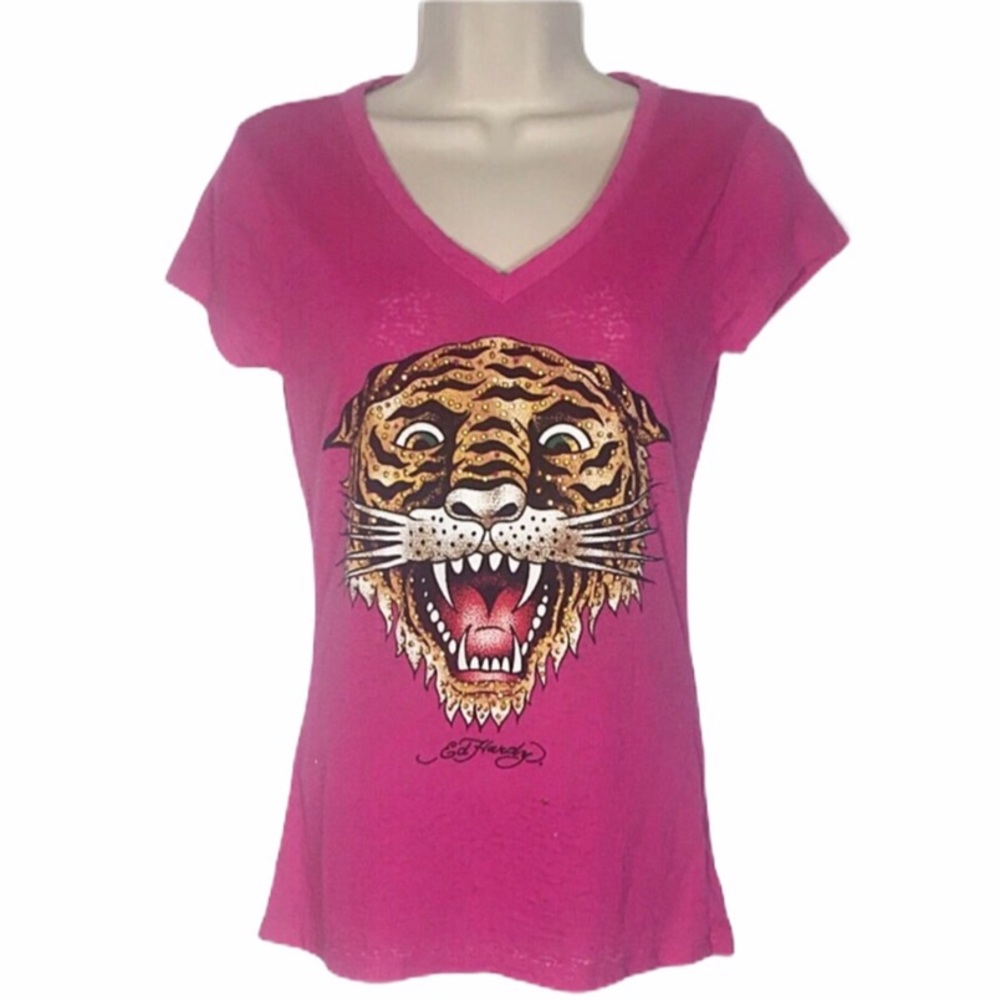 Ed Hardy Pink Tiger Tee Shirt
